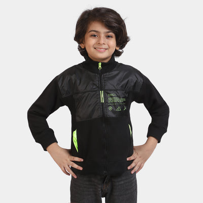 Boys Knitted Jacket Fearless-BLACK