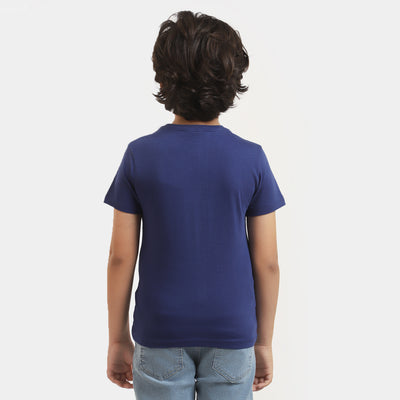 Boys Cotton T-Shirt T-REX - Navy Blue