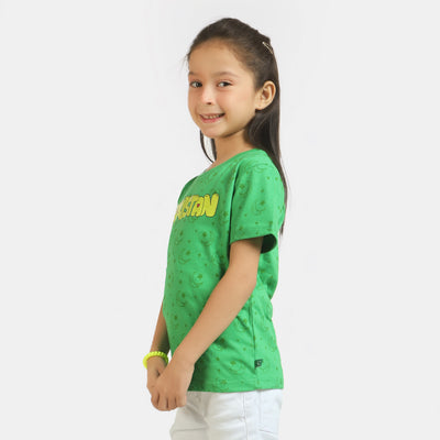 Girls T-Shirt Printed Pakistan Classic Green