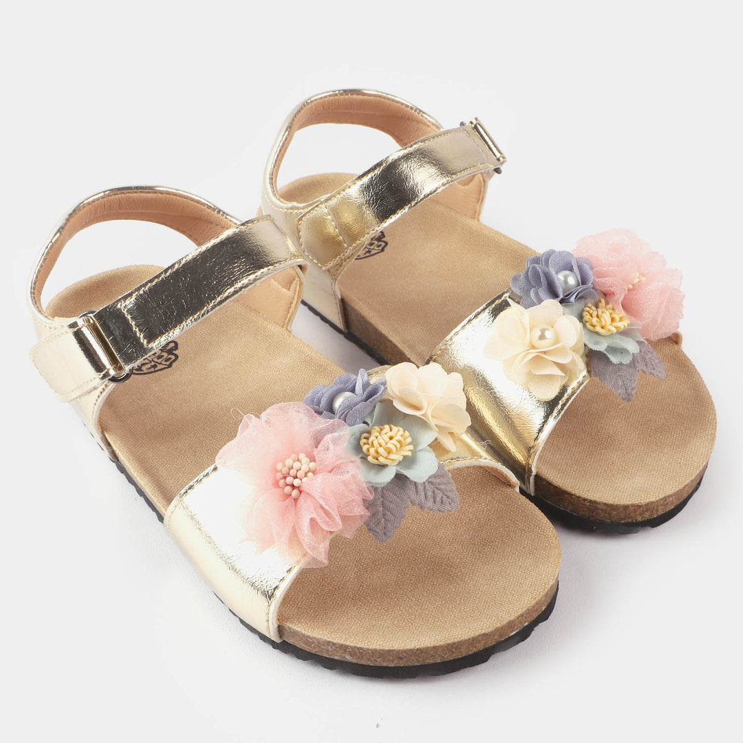 Girls Sandal 123-4-Golden