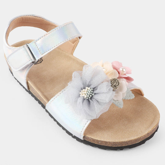 Girls Sandal 123-4-SILVER