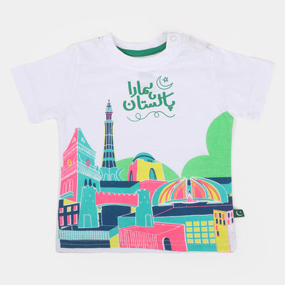 Infant Girls T-Shirt Humara Pakistan - White
