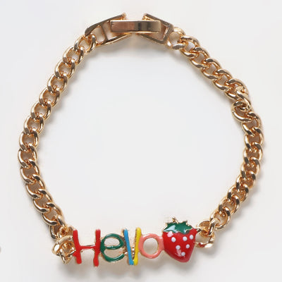 Hello Baby Gold Chain Bracelet