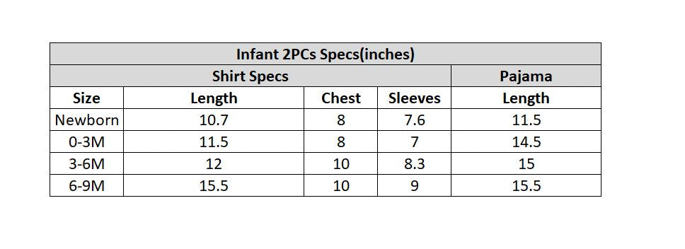 Infant Unisex Cotton Jabla Pajama Suit