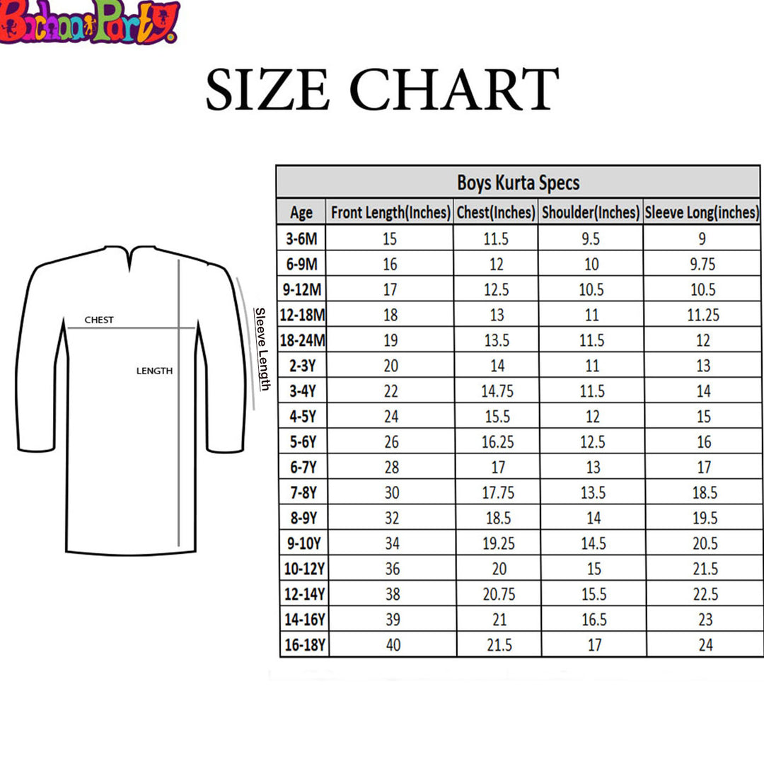 Boys Cotton Poplin Printed Kurta Cross stitch motif-Turkish