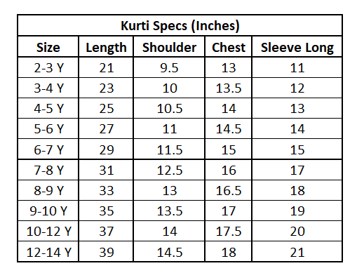 Girls Poly Cambric Embroidered Kurti (Dira E-Noor) - Navy Blue