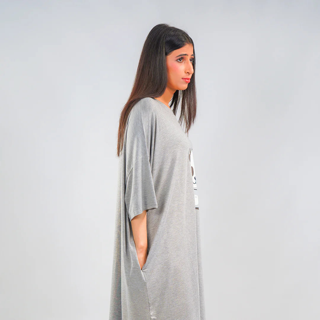 Ornavo Panda Comfy Tee in Grey