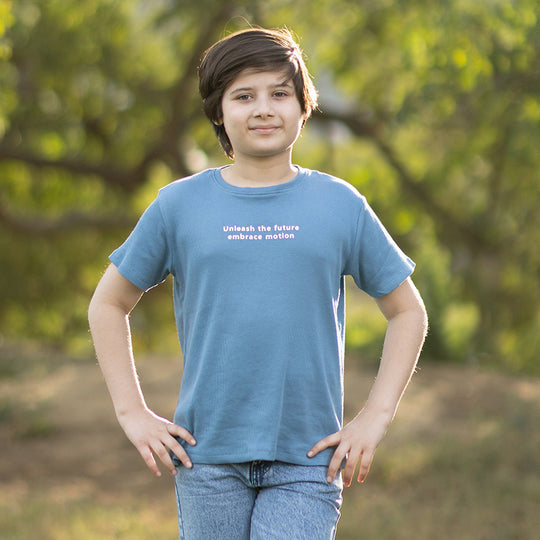 Boys 2x1 Rib T-Shirt (Unleash The Future) – Blue