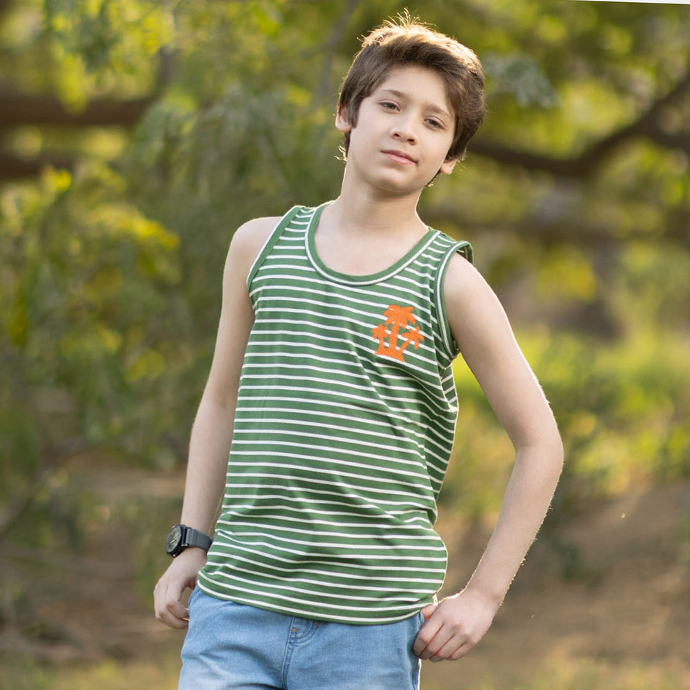 Boys Jersey/Terry Sando Palm Tree - Green