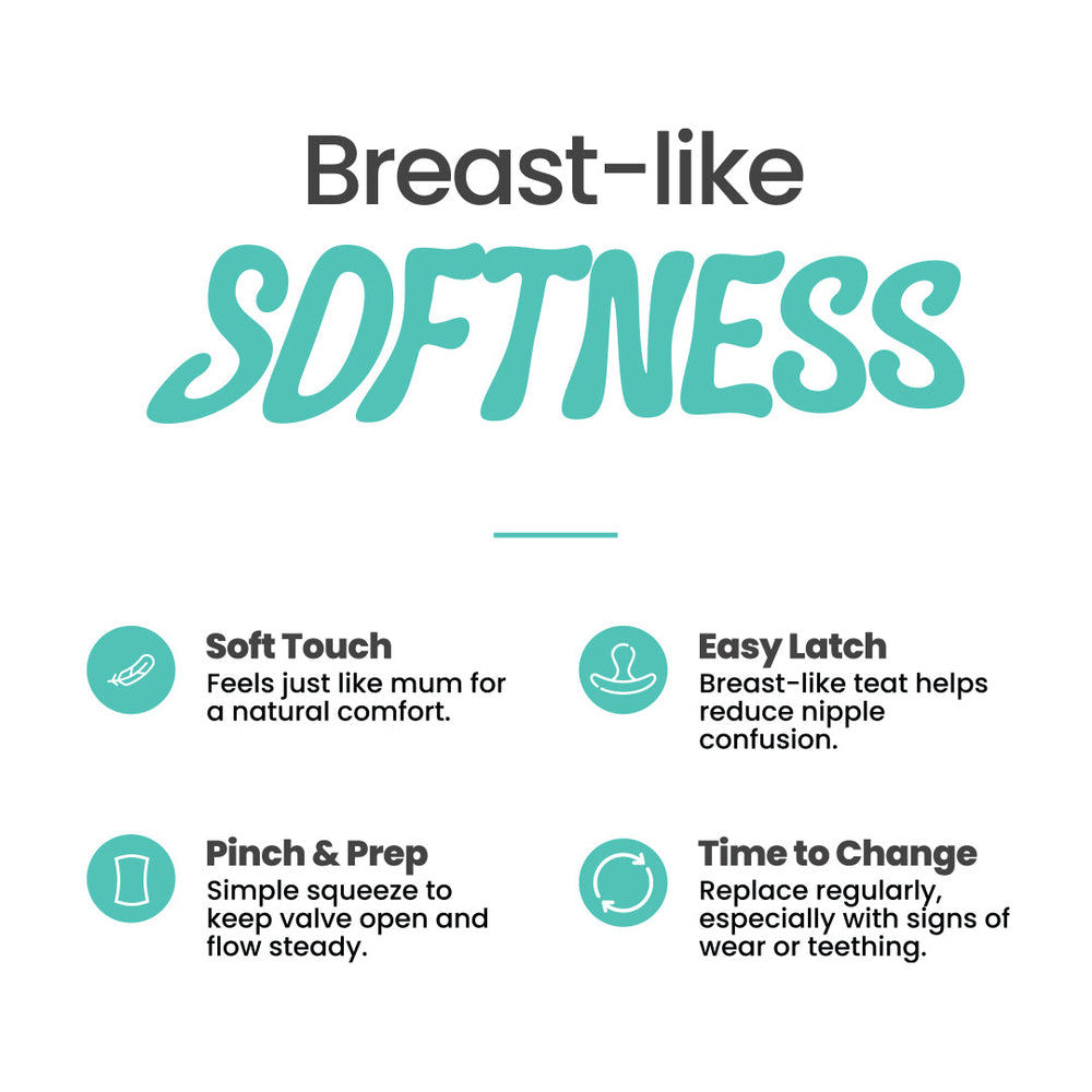 SQUISHY FEEDER NIPPLE OM+ SLOW FLOW