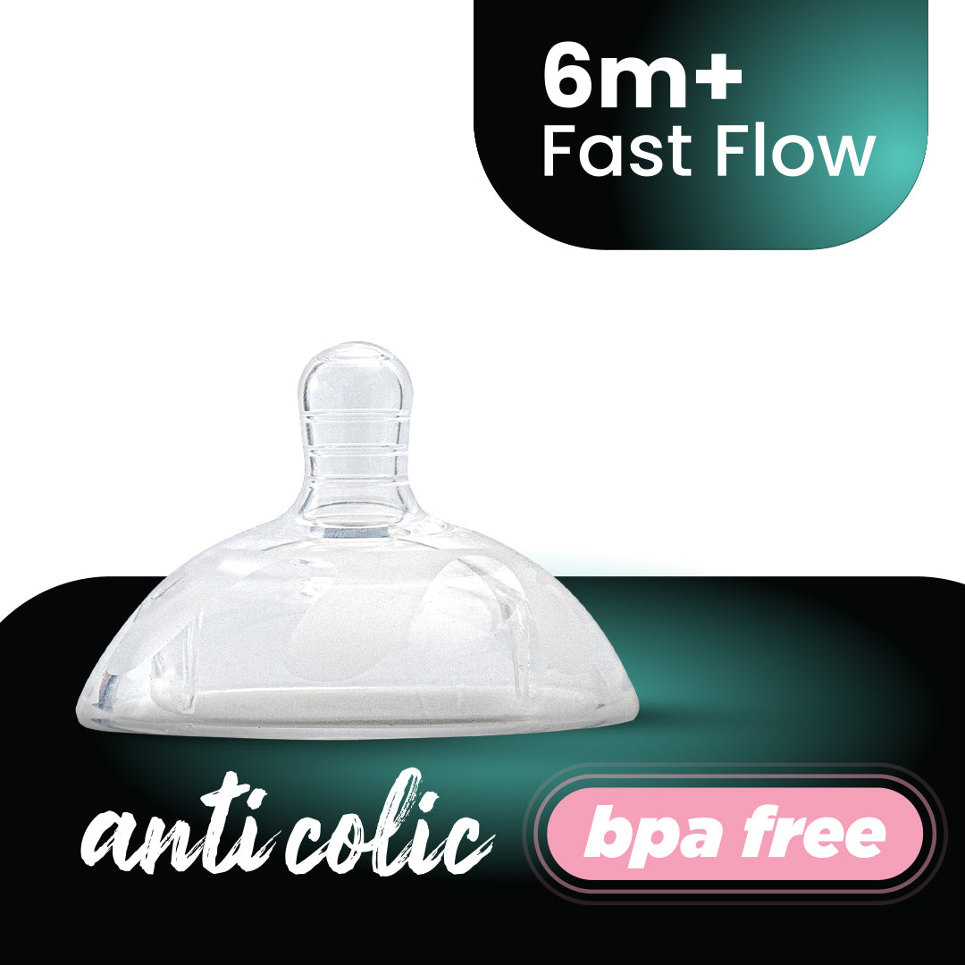 SQUISHY FEEDER NIPPLE 6M+ FAST FLOW