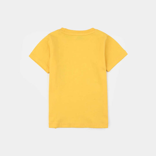 Infant Boys Jersey/Terry T-Shirt (Wild Tiger) - Yellow