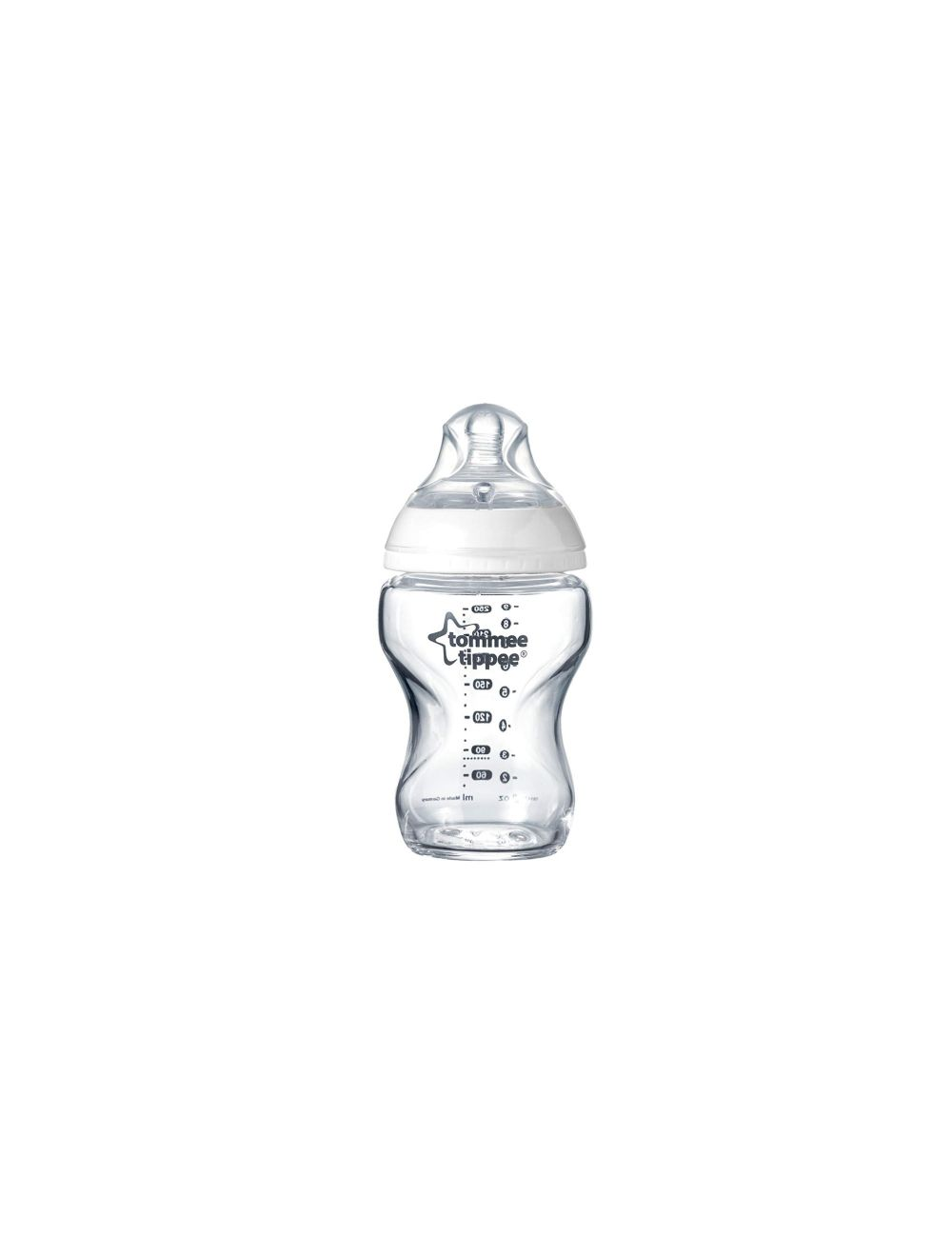 TT 422782 250ML/9Oz GLASS BOTTLE, SLOW FLOW TEAT E-C