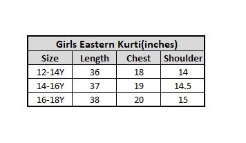 Teens Girls Cotton Slub Printed Kurti mantone-BLACK