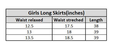 Girls Cotton Long Skirt - Multi