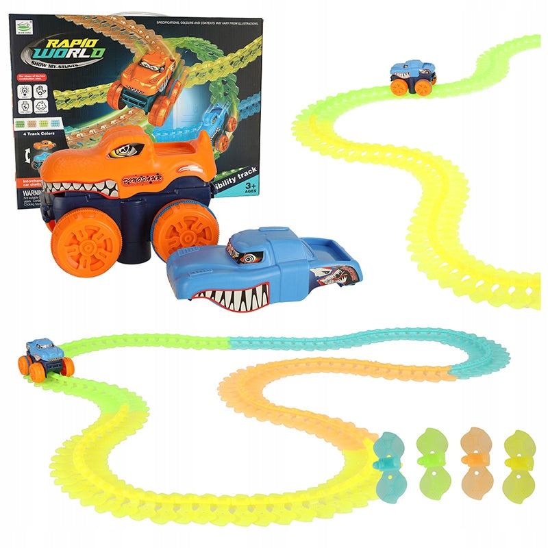 Creative Electric Dinosaur Rail Car For Kids | 54PCs