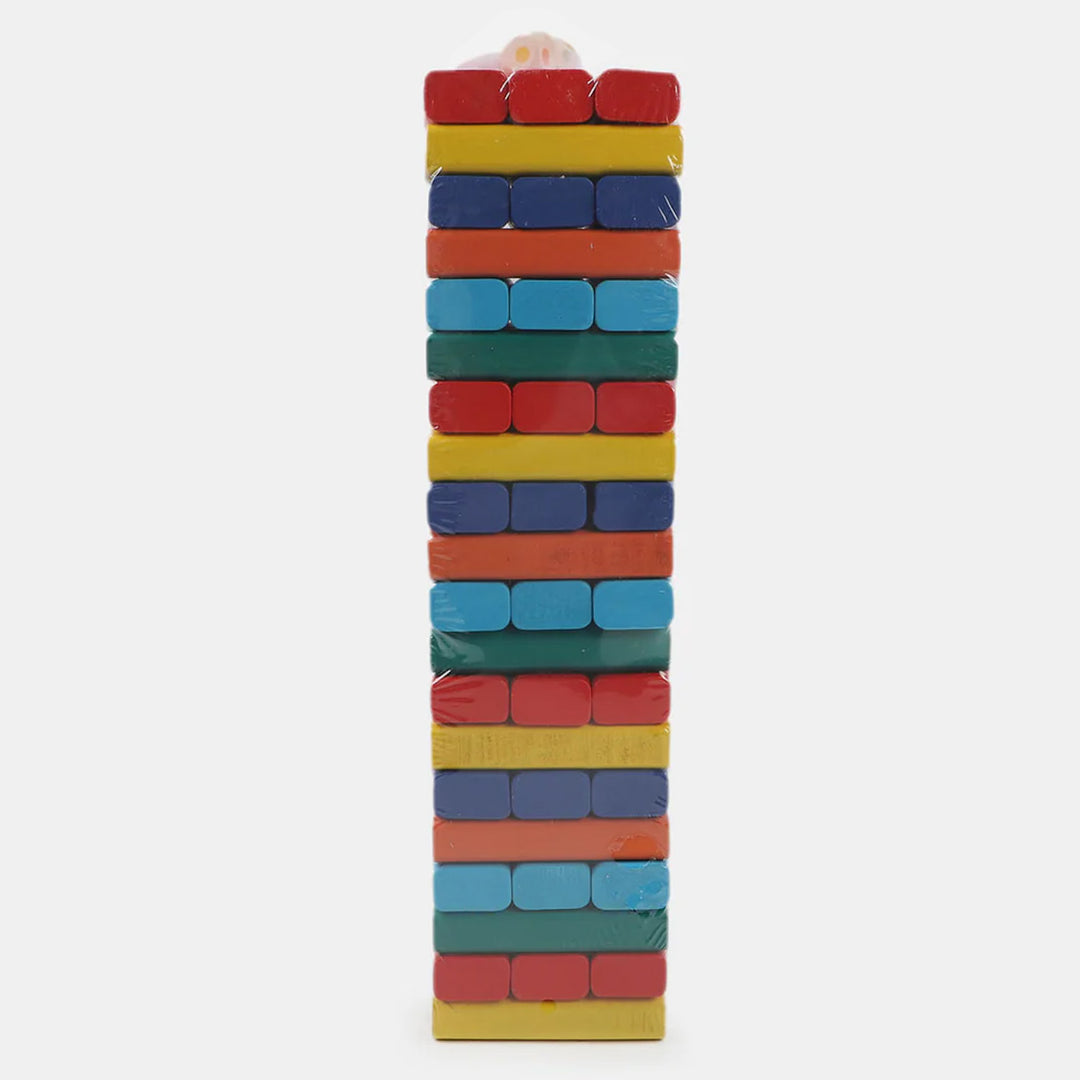 Jenga Colored Game with Wooden Blocks, Stacking Tower Game | 60PCS