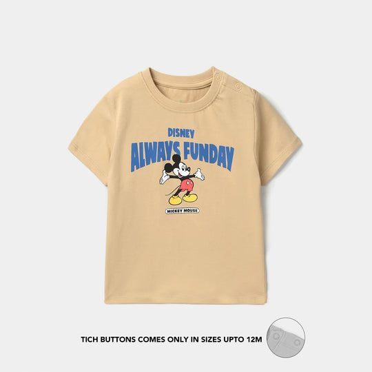 Infant Boys Cotton Jersey T-Shirt - Warm Sand