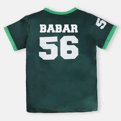 Unisex Micro Fiber Cricket T-Shirt Babar Azam-Green