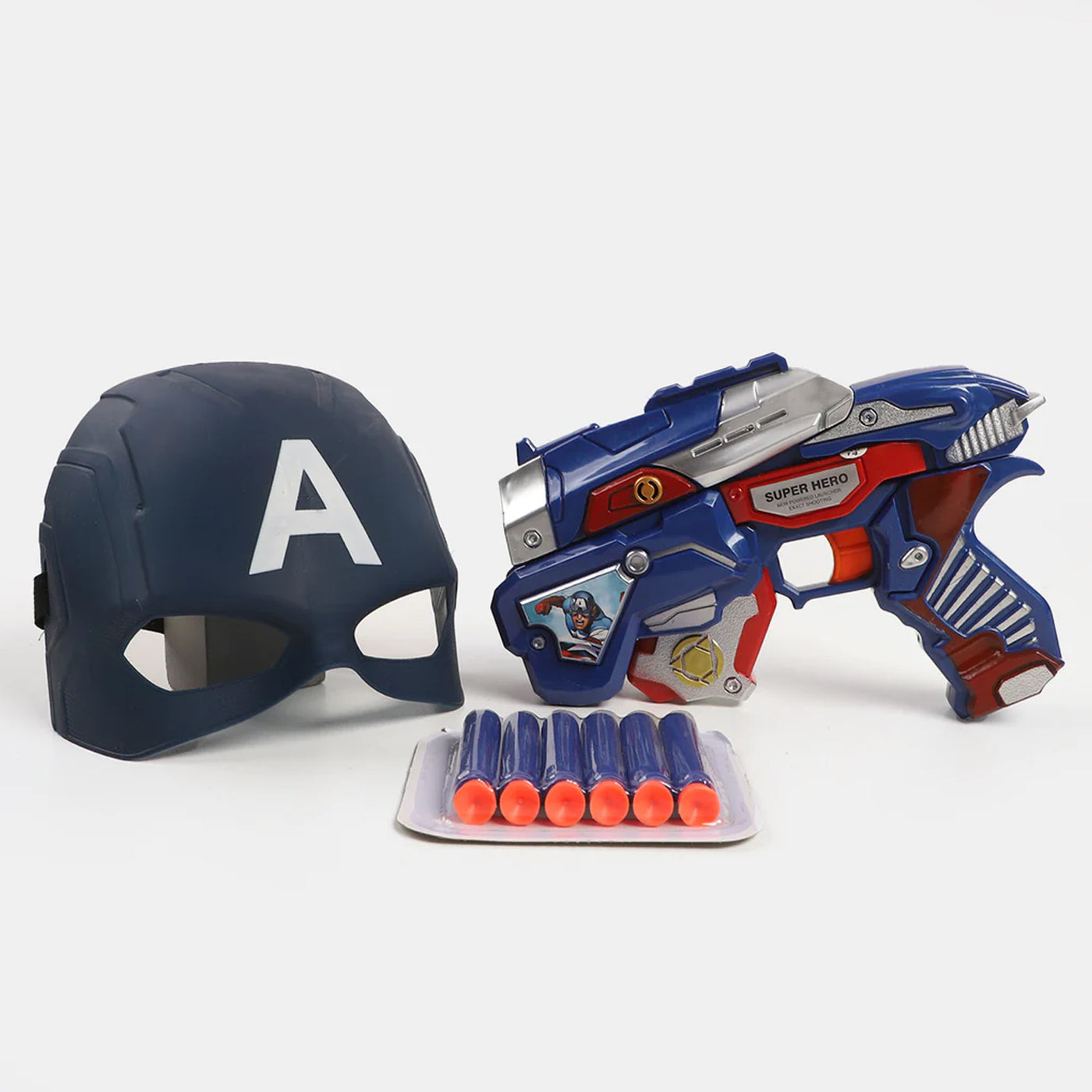 Soft Blaster with Action Figure Super Hero Mask