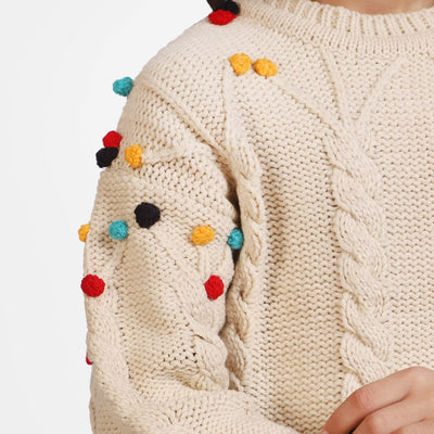 Girls Knitted Sweater - Beige