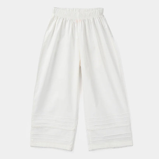 Girls Cotton Culotte Laces (White)