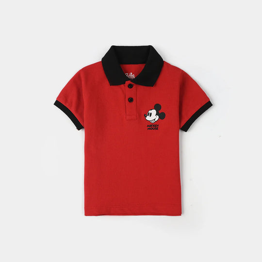 Infant Boys Cotton PK Polo Character – Red