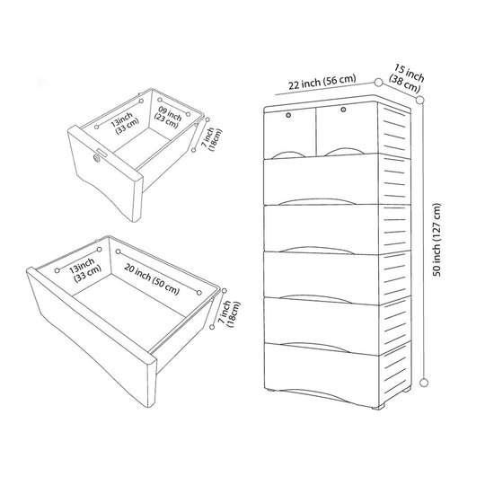 Baby Clothes Storage Drawer Jumbo 5 Layers