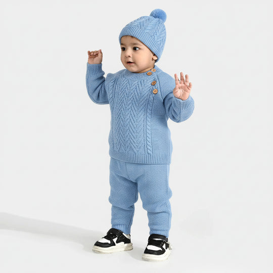 Infant Boys Acrylic Suit-Cabling - L.Blue
