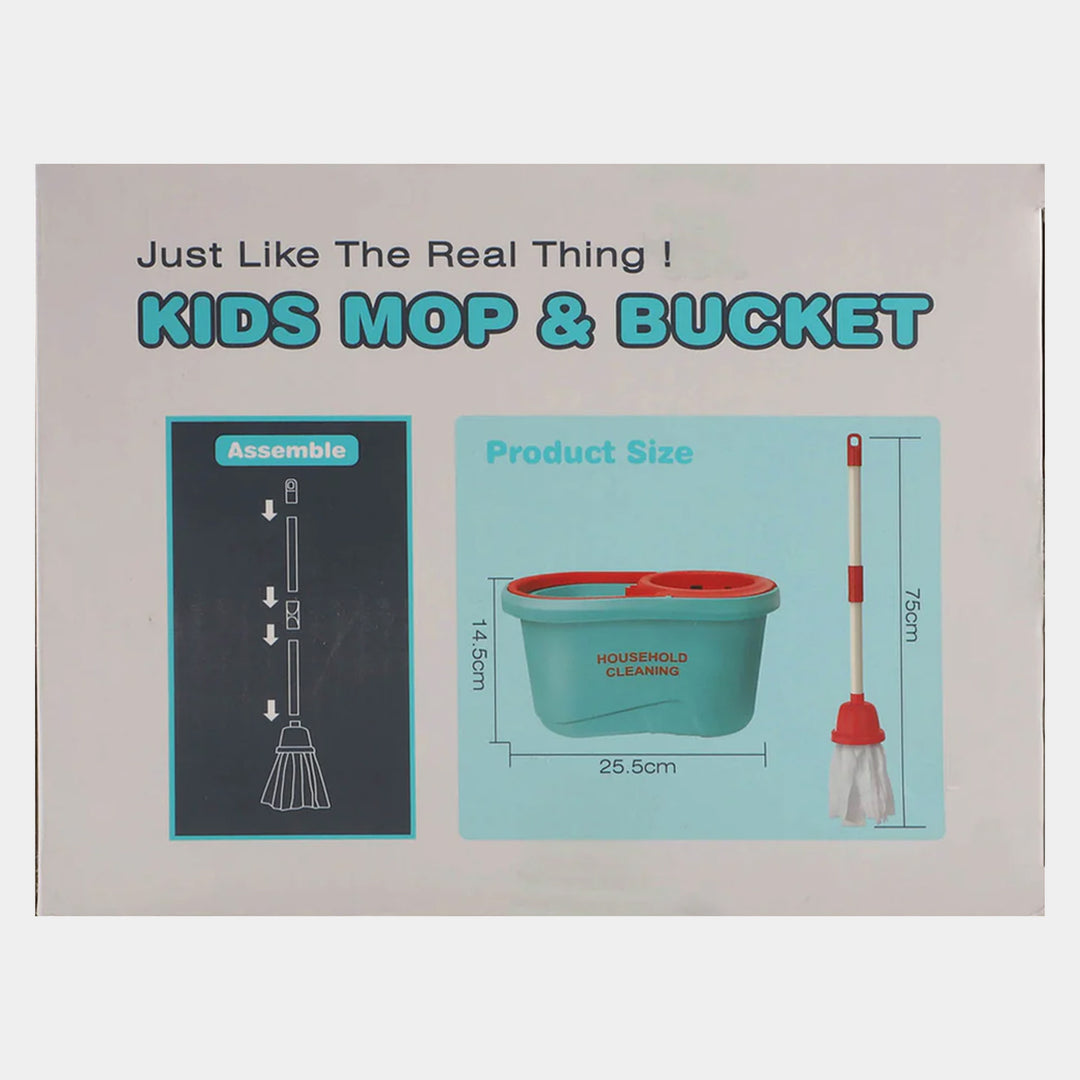 Floor Mop Bucket Play Set For Kids