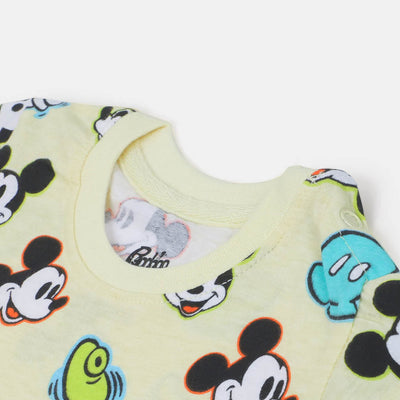 Infant Boys Cotton T-Shirt Character - Light Beige