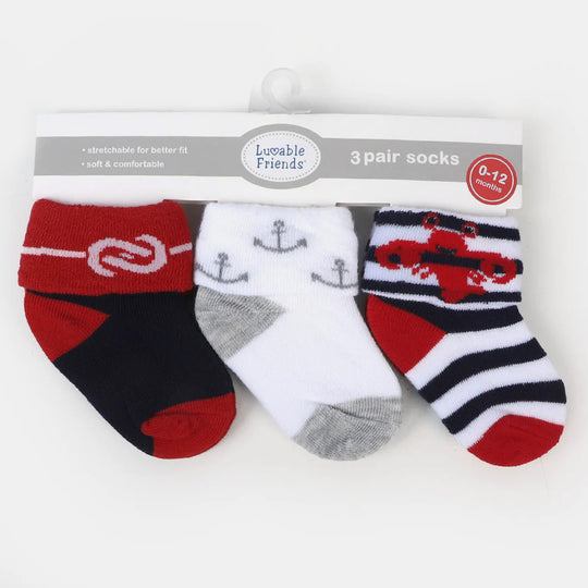 Infant Baby 3 Pair Socks | 0-12M