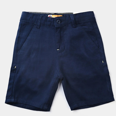 Boys Cotton Twill Short Colored Tape-NAVY