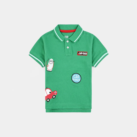 Infant Boys Cotton PK Polo Off Road-Holly Green