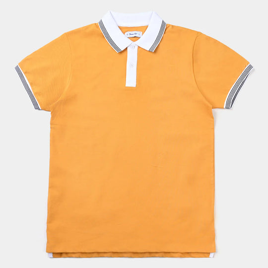 Teens Boys Lycra Pique Basic Polo-Autumn Bliss