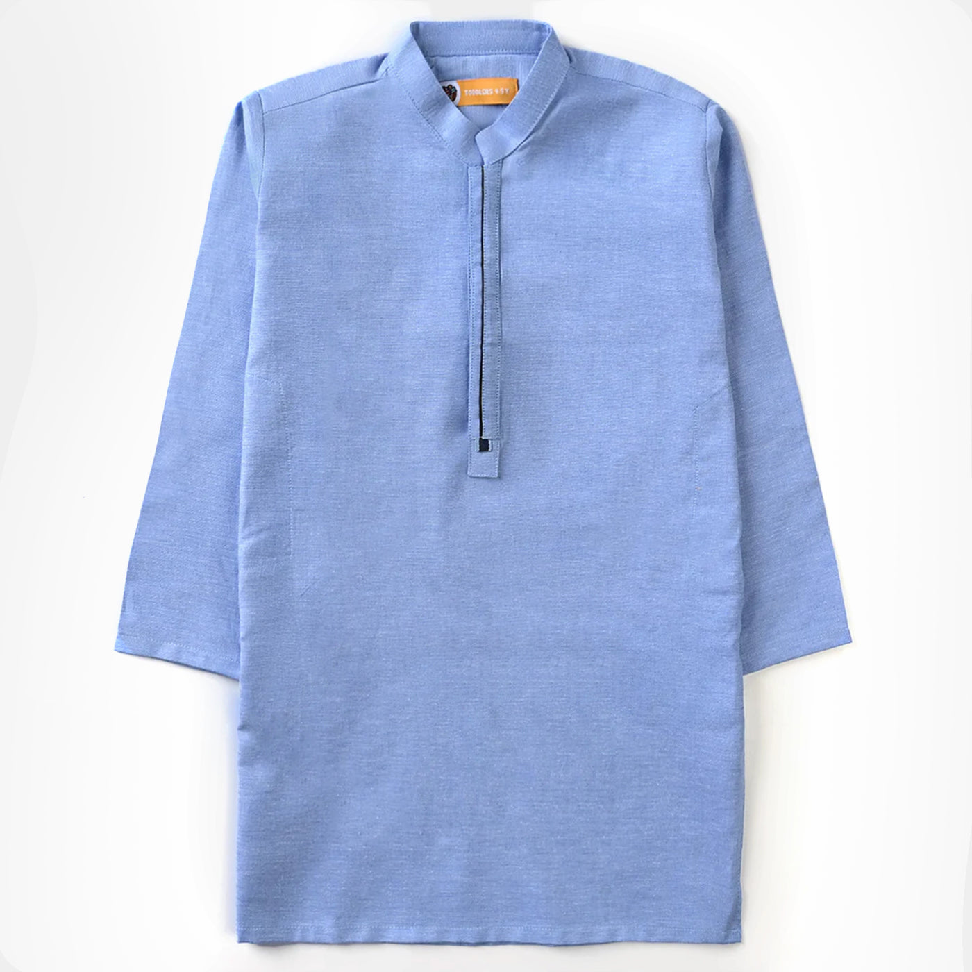 Boys Oxford Basic Kurta (Cut N Sew Placket)-L/BLUE