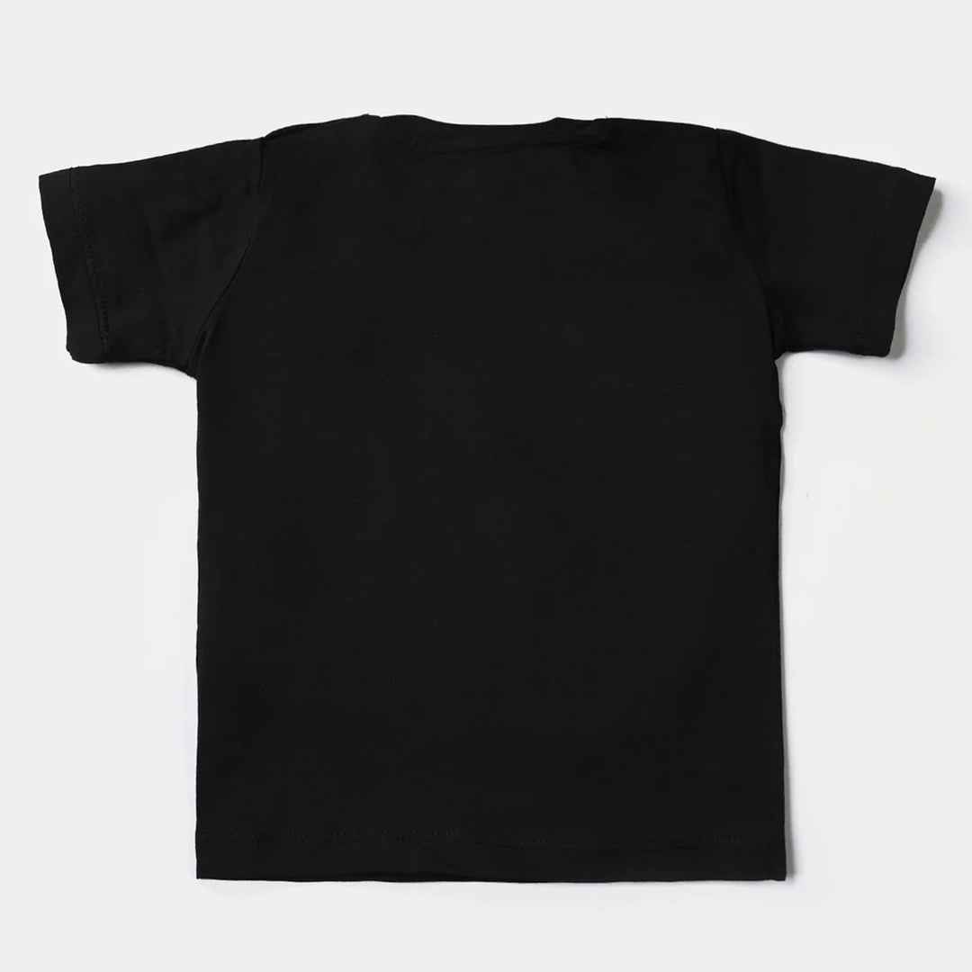 Infant Boys Cotton Jersey Round Neck T-Shirt Roar-Jet Black