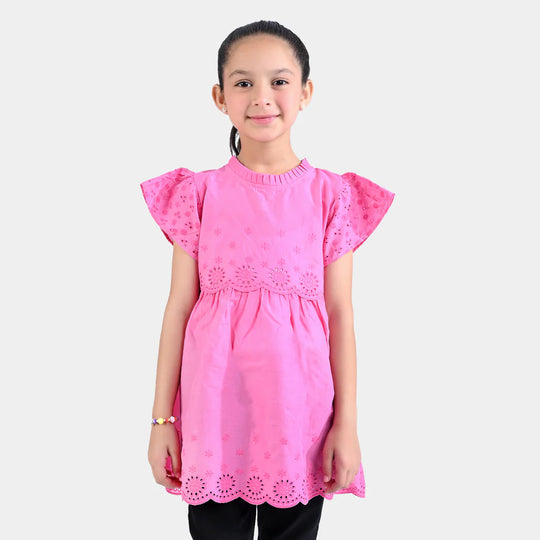 Girls Chicken Kari Chicken Casual Frock Pink Gala-Pink