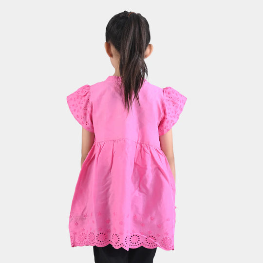 Girls Chicken Kari Chicken Casual Frock Pink Gala-Pink