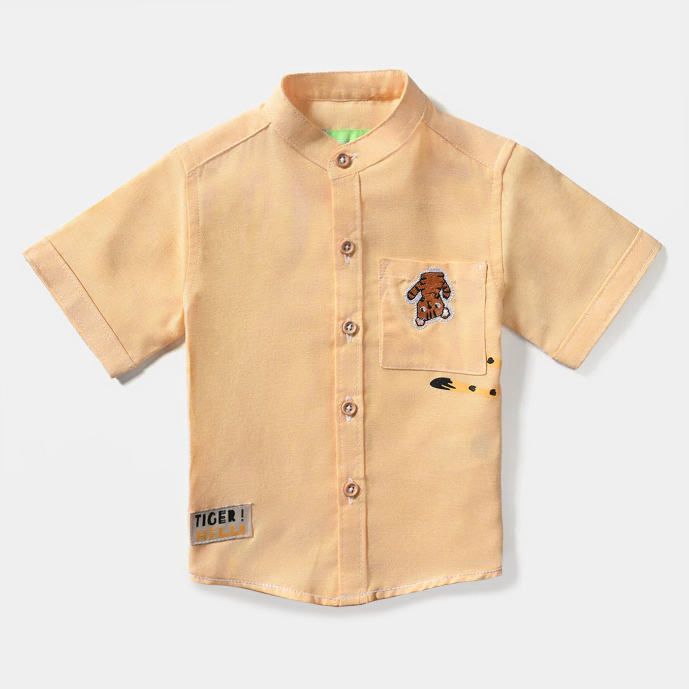 Infant Boys Oxford Basic Casual Shirt (Tiger)-Yellow