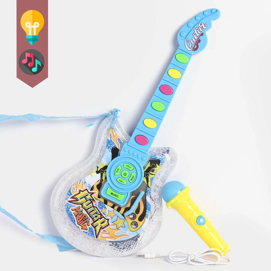 Electric Guitar Toy With Light, Music & Microphone For Kids