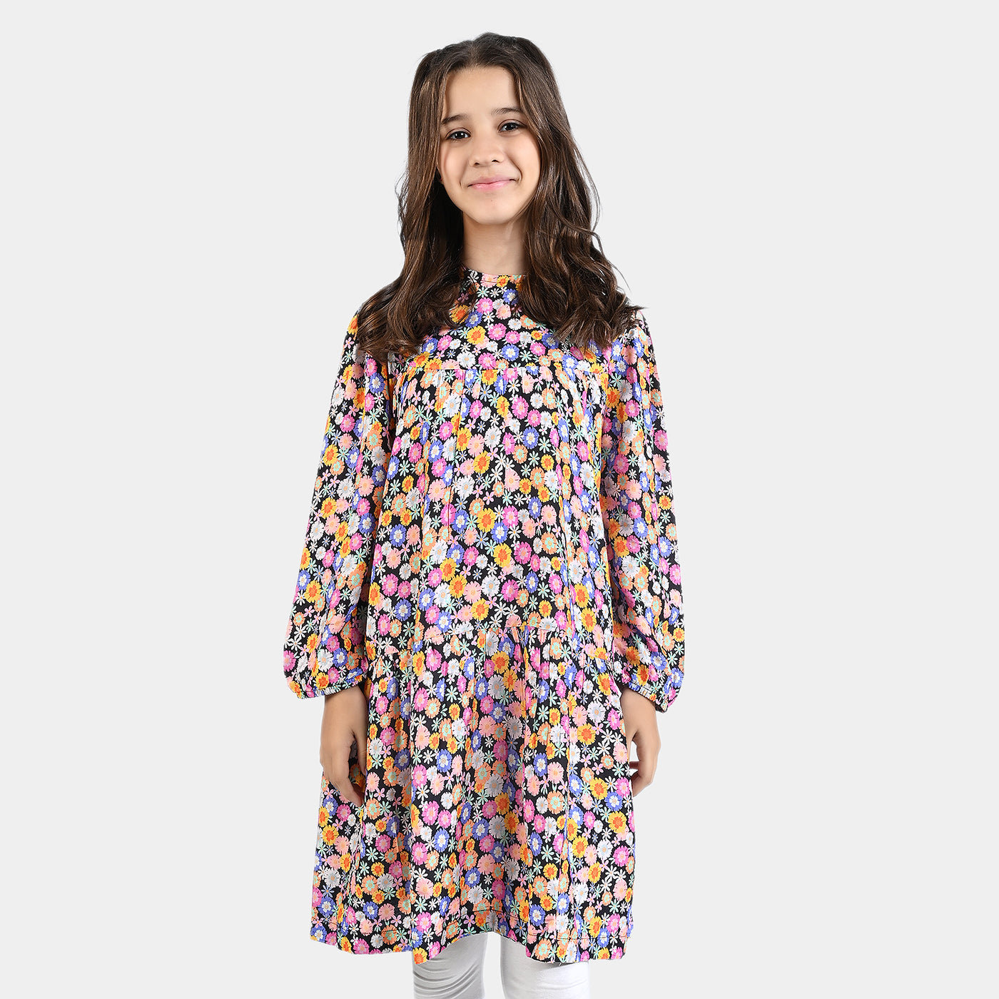 Girls Viscose Casual Frock Fabulous-Multi