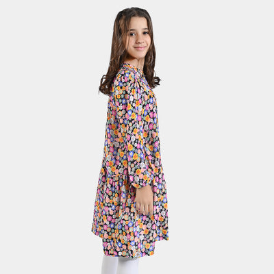 Girls Viscose Casual Frock Fabulous-Multi