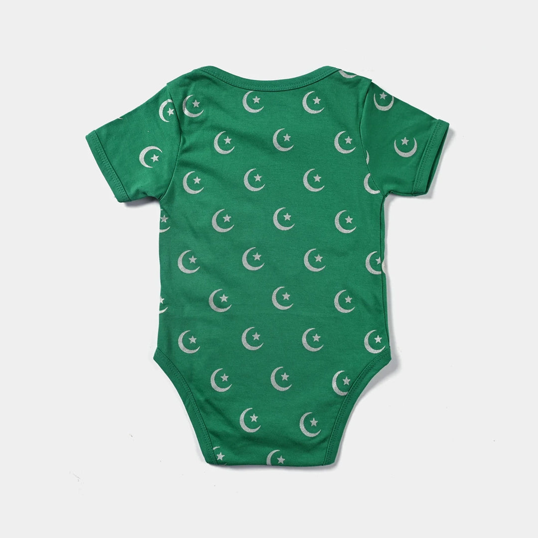 Infant Unisex Poly Cotton Jersey Basic Romper August-Fern Green