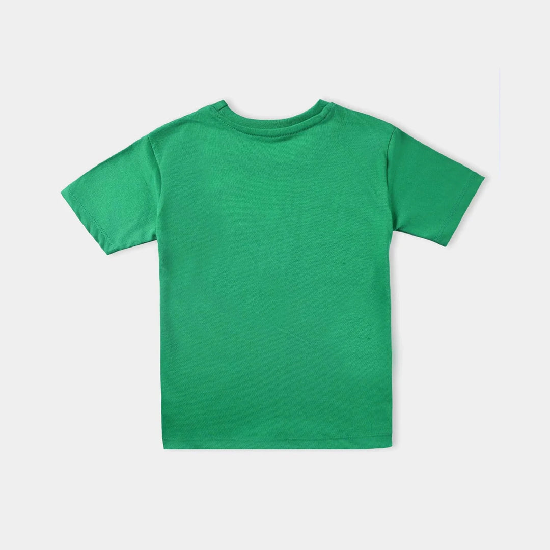 Boys Poly Cotton Jersey T-Shirt H/S Pakistan Flag-Fern Green