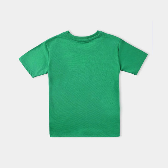 Boys Poly Cotton Jersey T-Shirt H/S Pakistan Flag-Fern Green
