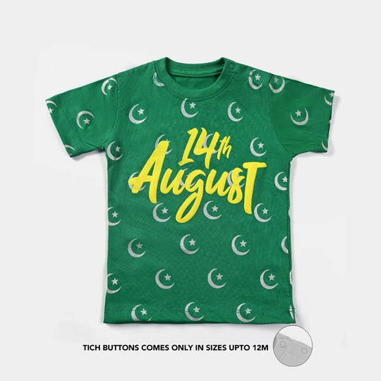 Infant Girls Cotton Jersey T-Shirt 14 August-Fern Green
