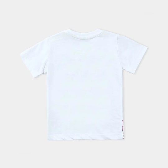 Infant Girls Cotton Jersey T-Shirt Hi Pakistan-White