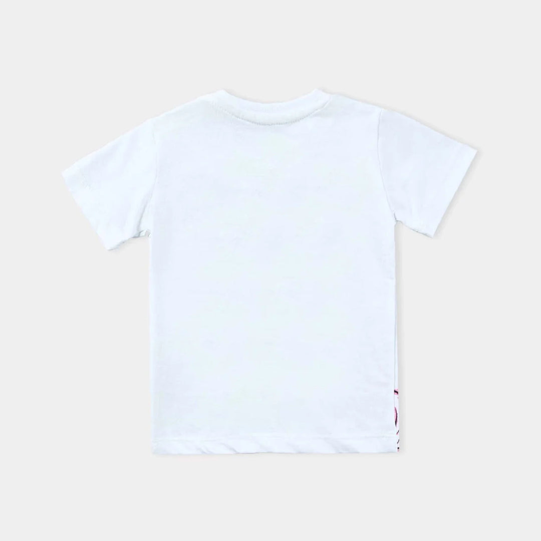 Girls Poly Cotton Jersey T-Shirt H/S Hi Pakistan-White