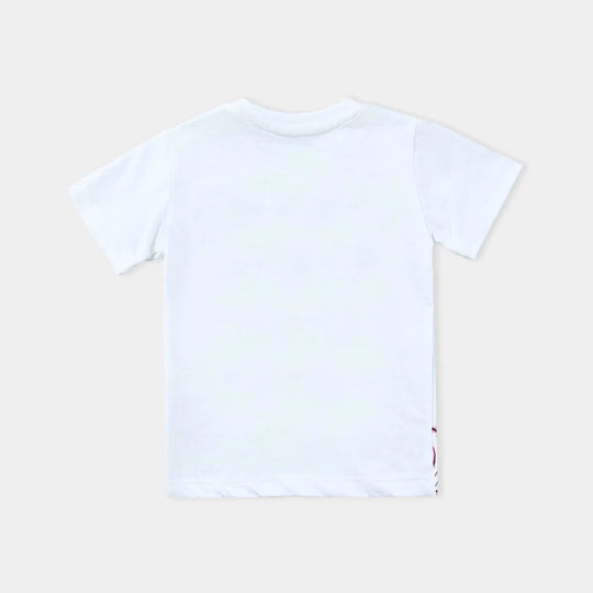 Girls Poly Cotton Jersey T-Shirt H/S Hi Pakistan-White